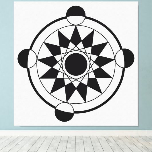 Mandala Futuristic Geometric Crop Circle Leinwanddruck (Insitu (Holzboden))