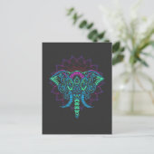 Mandala Ganesha Indian Elephant Animal Art Postkarte (Stehend Vorderseite)