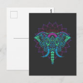Mandala Ganesha Indian Elephant Animal Art Postkarte (Vorne/Hinten)