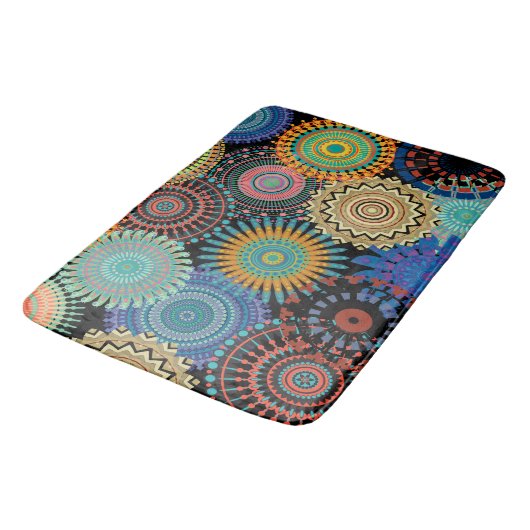 Mandala ganz über Badezimmer-Wolldecke-Bad-Matte Badematte (Schrägansicht)