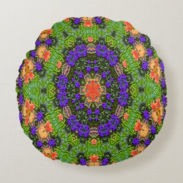 Mandala-Garten.... Rundes Kissen (Vorderseite)