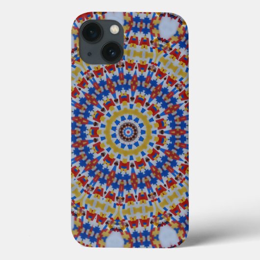 Mandala gelb blau Case-Mate iPhone hülle (Rückseite)