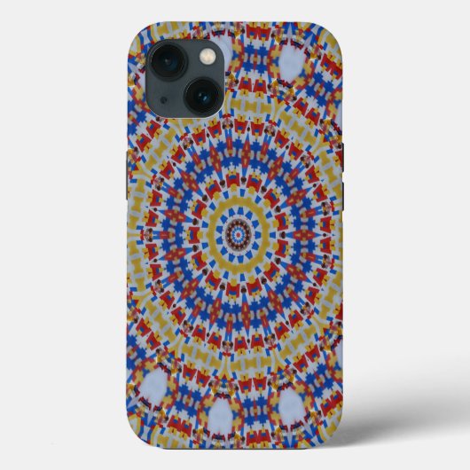 Mandala gelb blau Case-Mate iPhone hülle (Rückseite)