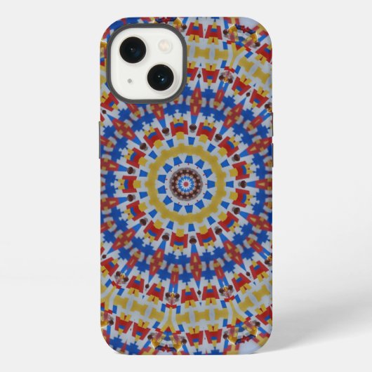 Mandala gelb blau iPhone hülle (Rückseite)