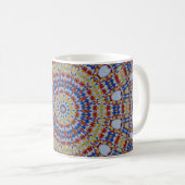 Mandala gelb blau kaffeetasse (VorderseiteRechts)