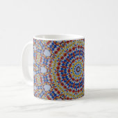 Mandala gelb blau kaffeetasse (Vorderseite Links)