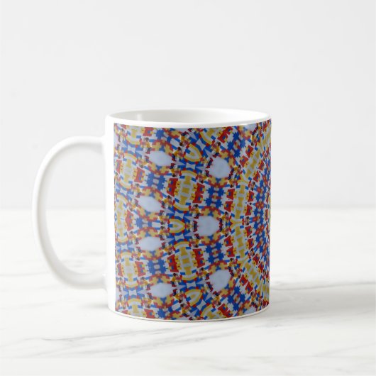Mandala gelb blau kaffeetasse (Links)