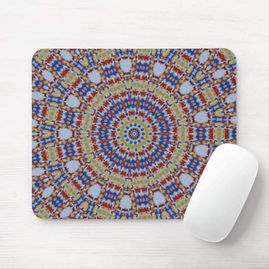 Mandala gelb blau mousepad (Mit Mouse)