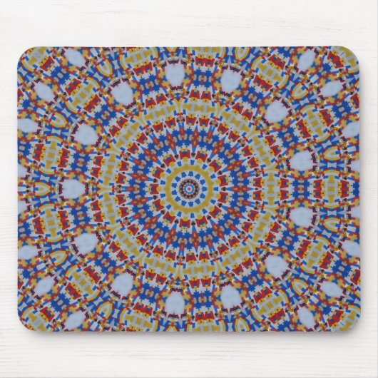 Mandala gelb blau mousepad (Vorne)