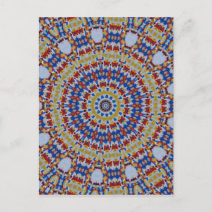 Mandala gelb blau postkarte