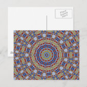 Mandala gelb blau postkarte (Vorne/Hinten)