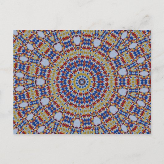 Mandala gelb blau postkarte (Vorderseite)