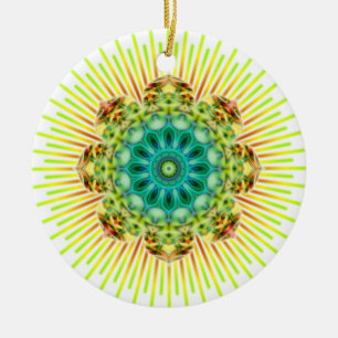 Mandala gelb grün   Erstellen Sie Ihren eigenen Hi Keramikornament