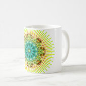 Mandala gelb grün kaffeetasse (VorderseiteRechts)