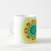 Mandala gelb grün kaffeetasse (Vorderseite Links)