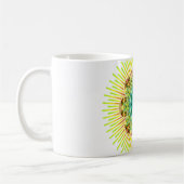 Mandala gelb grün kaffeetasse (Links)