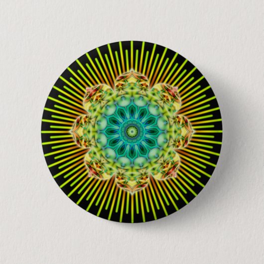 Mandala gelb grün | schwarz button (Vorderseite)