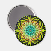 Mandala gelb grün | schwarz magnet (Vorderseite/Rückseite)