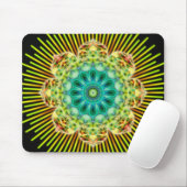 Mandala gelb grün | schwarz mousepad (Mit Mouse)