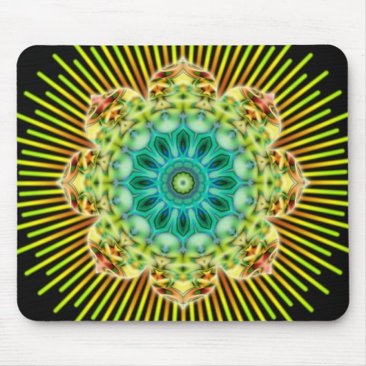 Mandala gelb grün | schwarz mousepad (Vorne)