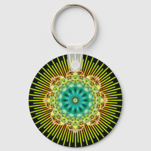 Mandala gelb grün schwarz schlüsselanhänger