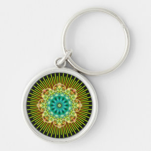 Mandala gelb grün schwarz schlüsselanhänger