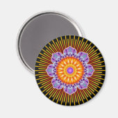 Mandala, gelb violett, schwarz magnet (Vorderseite/Rückseite)