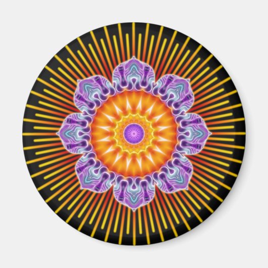 Mandala, gelb violett, schwarz magnet (Vorne)