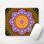 Mandala, gelb violett, schwarz mousepad (Mit Mouse)