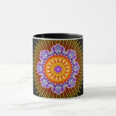 Mandala, gelb violett, schwarz tasse (Zentrum)