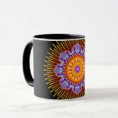 Mandala, gelb violett, schwarz tasse (Vorderseite Links)
