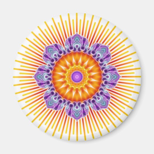 Mandala-Gelbviolett Magnet (Vorne)