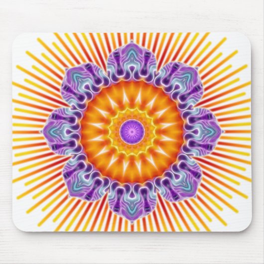 Mandala-Gelbviolett Mousepad (Vorne)