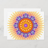 Mandala-Gelbviolett Postkarte (Vorne/Hinten)