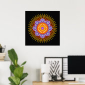 Mandala-Gelbviolett | schwarz Poster (Heimbüro)