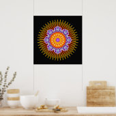 Mandala-Gelbviolett | schwarz Poster (Küche)