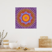 Mandala-Gelbviolett | violette Blume Poster (Küche)
