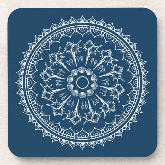 Mandala gemacht von den Seashells Getränkeuntersetzer (Vorderseite)