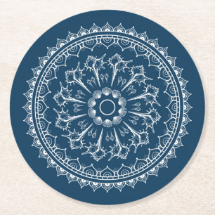 Mandala gemacht von den Seashells Runder Pappuntersetzer
