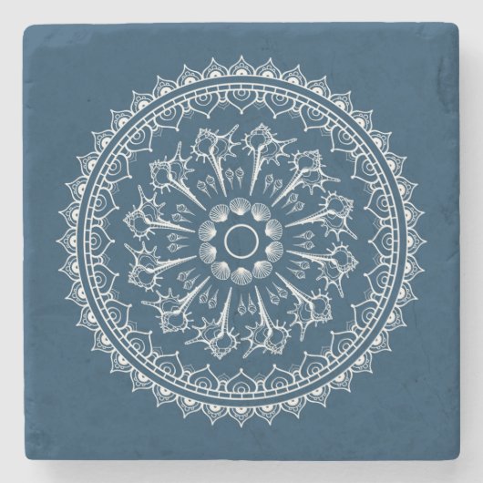 Mandala gemacht von den Seashells Steinuntersetzer (Vorderseite)