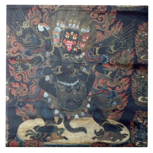 Mandala (gemaltes Pergament) Fliese (Vorderseite)