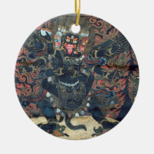 Mandala (gemaltes Pergament) Keramikornament