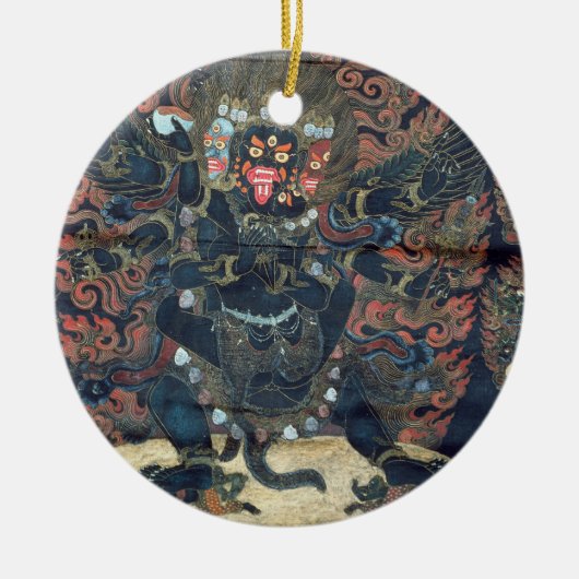 Mandala (gemaltes Pergament) Keramikornament (Vorne)