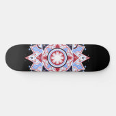 Mandala Geometric Abstrakt Pattern Blau Schwarz Skateboard (Horizontal)