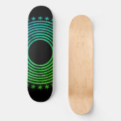 Mandala Geometric Abstrakt Pattern Green Black Skateboard (Vorderseite)
