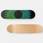 Mandala Geometric Abstrakt Pattern Green Black Skateboard (Horizontal)
