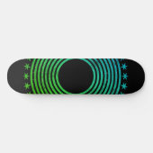 Mandala Geometric Abstrakt Pattern Green Black Skateboard (Horizontal)