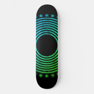 Mandala Geometric Abstrakt Pattern Green Black Skateboard