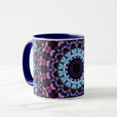 Mandala Geometric Circle Fraktal Retro Hippie Tass Tasse (Vorderseite Links)