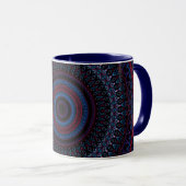 Mandala Geometric Circles Fraktal Retro Hippie Tas Tasse (VorderseiteRechts)